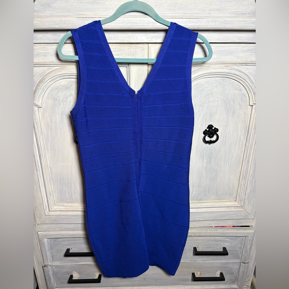 Calvin Klein‎ Royal Blue Sleeveless Bandage Dress Cocktail Stylish Flattering - Picture 7 of 9